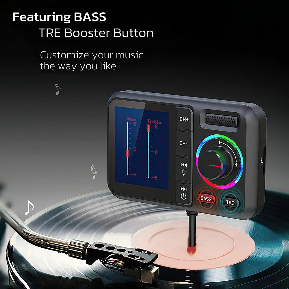 Bluetooth 5.0 Wireless Radio Car FM Transmitter Dual USB Charger MP3 Player