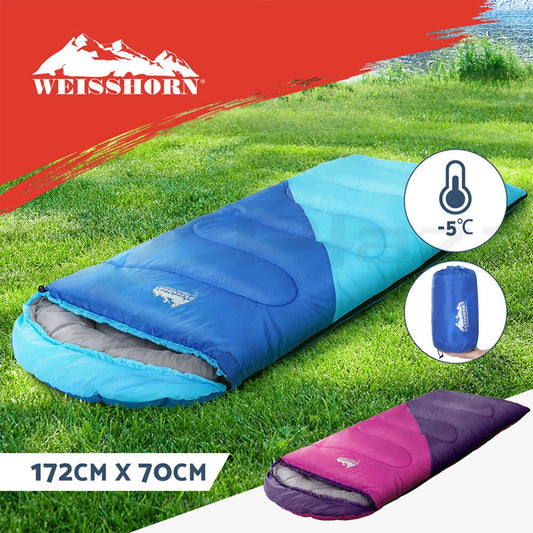 Weisshorn Sleeping Bag Bags Kids 172cm Camping Hiking Thermal Colorful