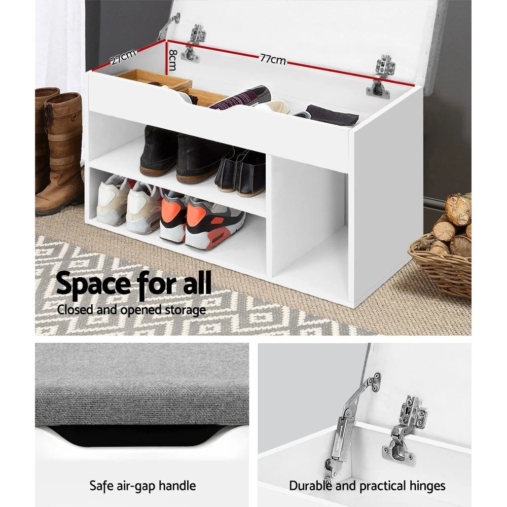 Artiss Shoe Rack Storage Cabinet Bench Shoes Organiser Shelf Cupboard Box White