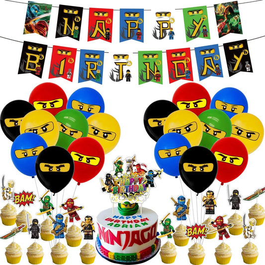 Ninjago Party Supplies Balloons Banner Cake Toppers Party Decorations