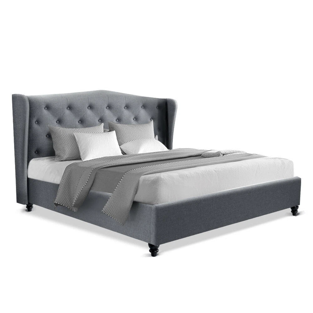Artiss Bed Frame Double Queen King Size Base Mattress Platform Fabric Wooden
