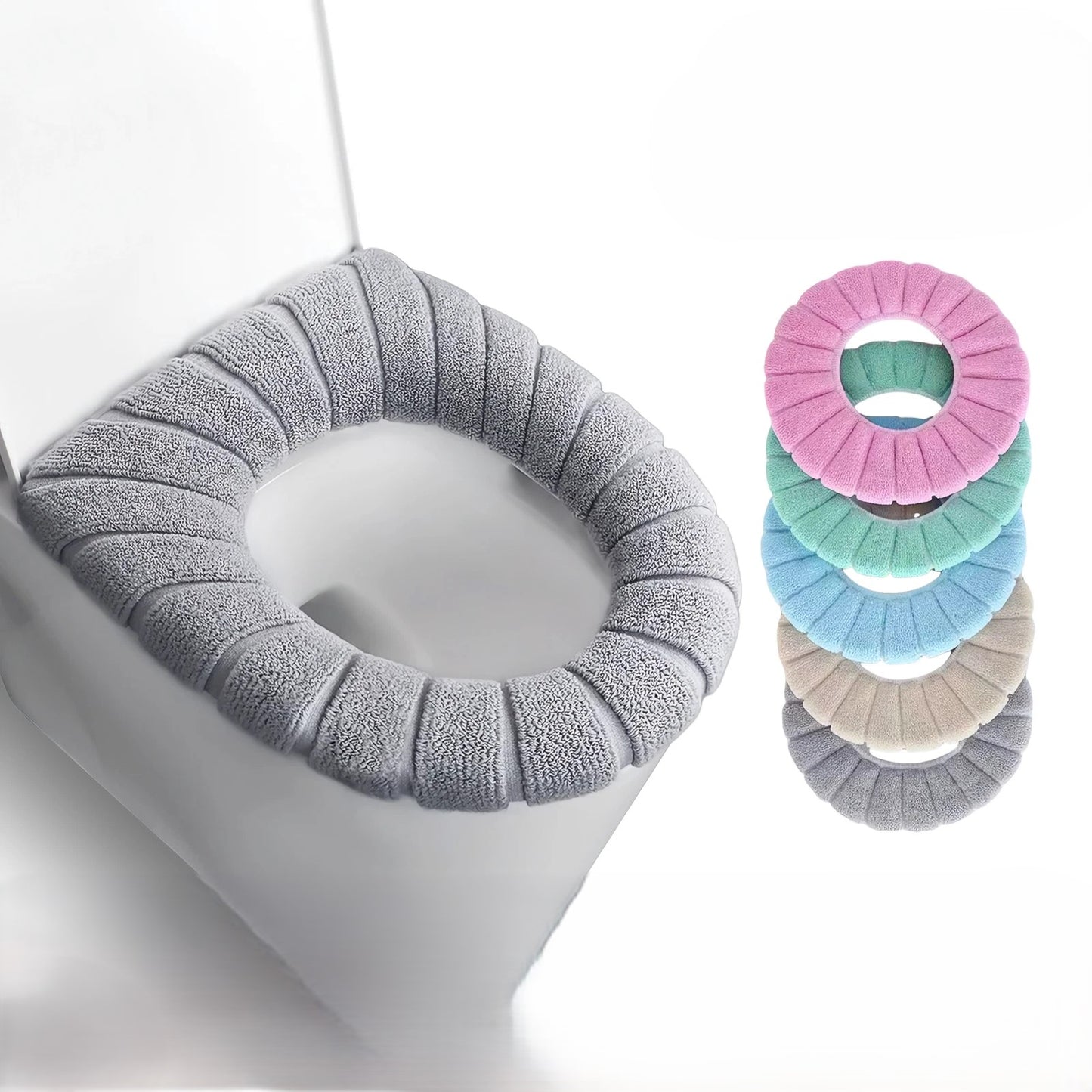 Soft Toilet Seat Mat Bathroom Washable Closestool Cushion Cover Pad Lid Warmer