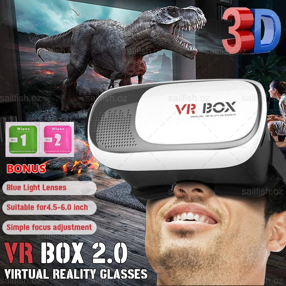 Virtual Reality 3D VR Glasses Headset Box Helmet for Phone and Android phone