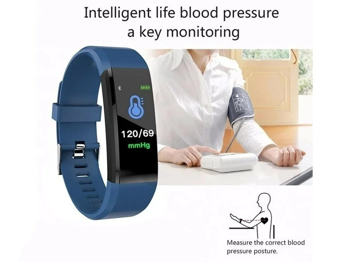 Bluetooth Fitness Tracker Smart Watch Heart Rate Monitor Step Counter Waterproof
