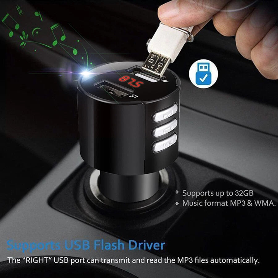 Handsfree Wireless Bluetooth FM Transmitter Car Charger USB MP3 Player Audio Oz