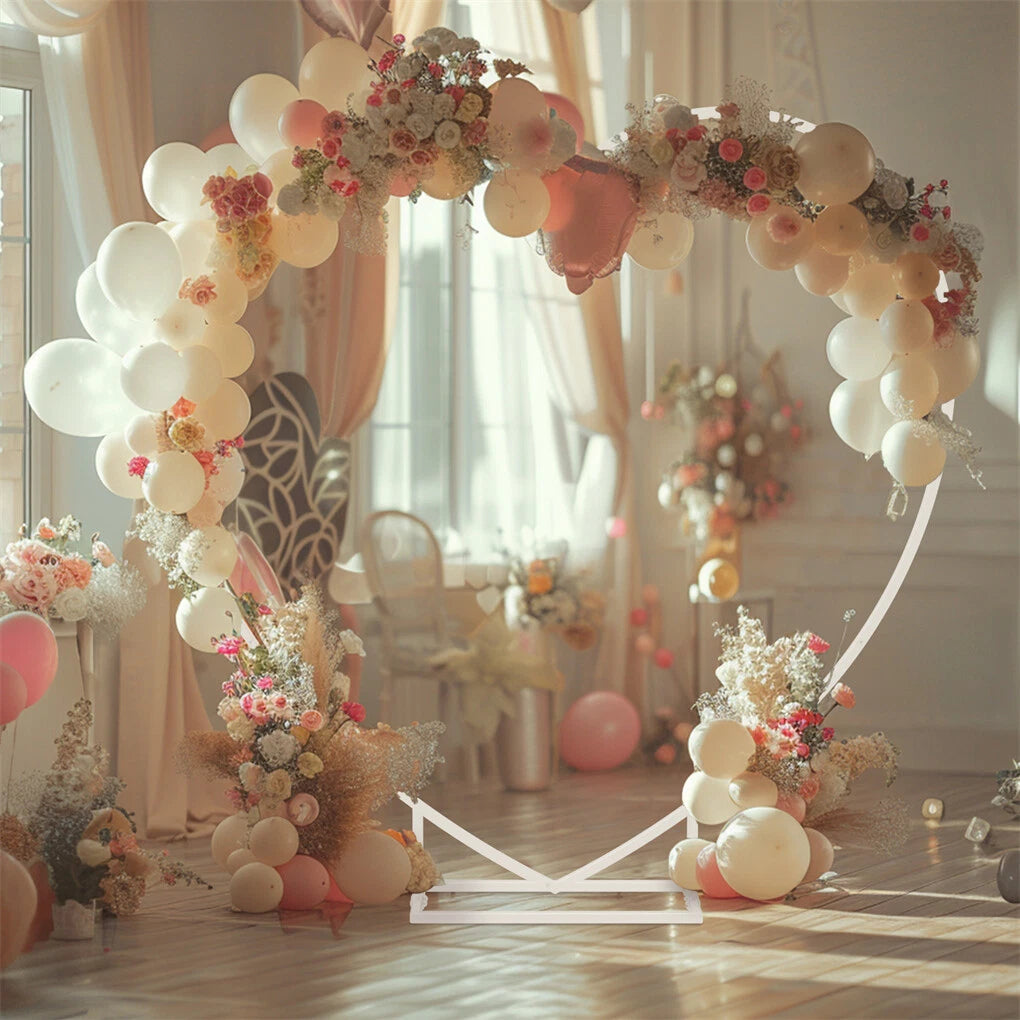 7.21ft Heart Shaped Wedding Backdrop Stand Metal Balloon Arch Frame Ceremony