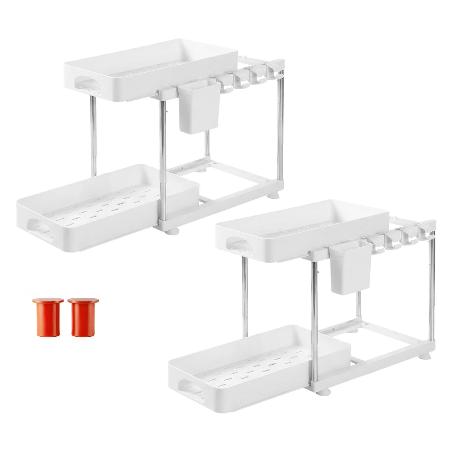 Toque 2 x Under Sink Organizer 2 Tier Cabinet Storage Rack Adjustable Kitchen