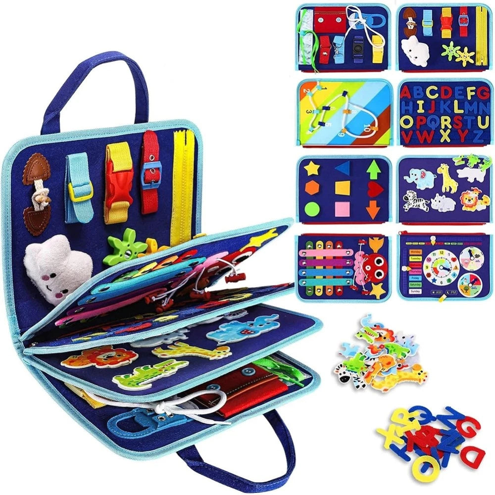 Busy Board Montessori Toddler Sensory Educational Fine Motor Travel Quiet Book