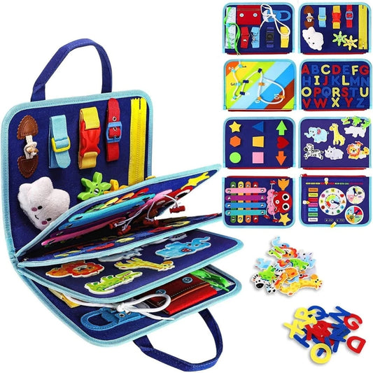 Busy Board Montessori Toddler Sensory Educational Fine Motor Travel Quiet Book