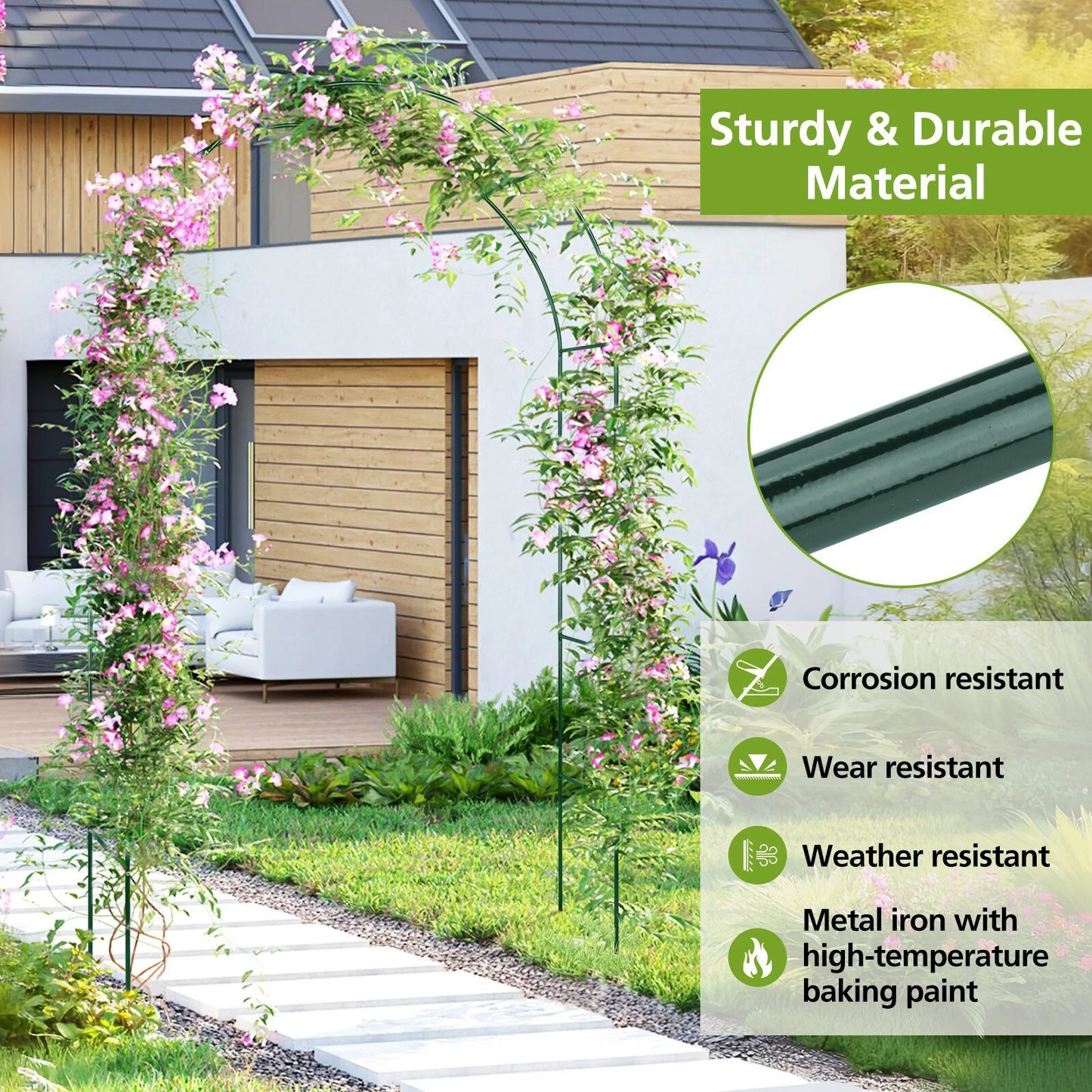 Garden Arch Wedding Archway Trellis Climbing Plants Support with Base