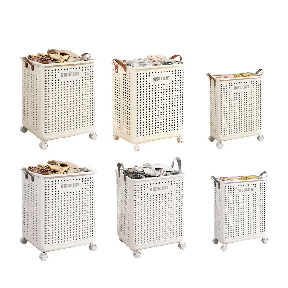 Folding Portable Laundry Basket Multifunctional Storage for Bathroom Household
