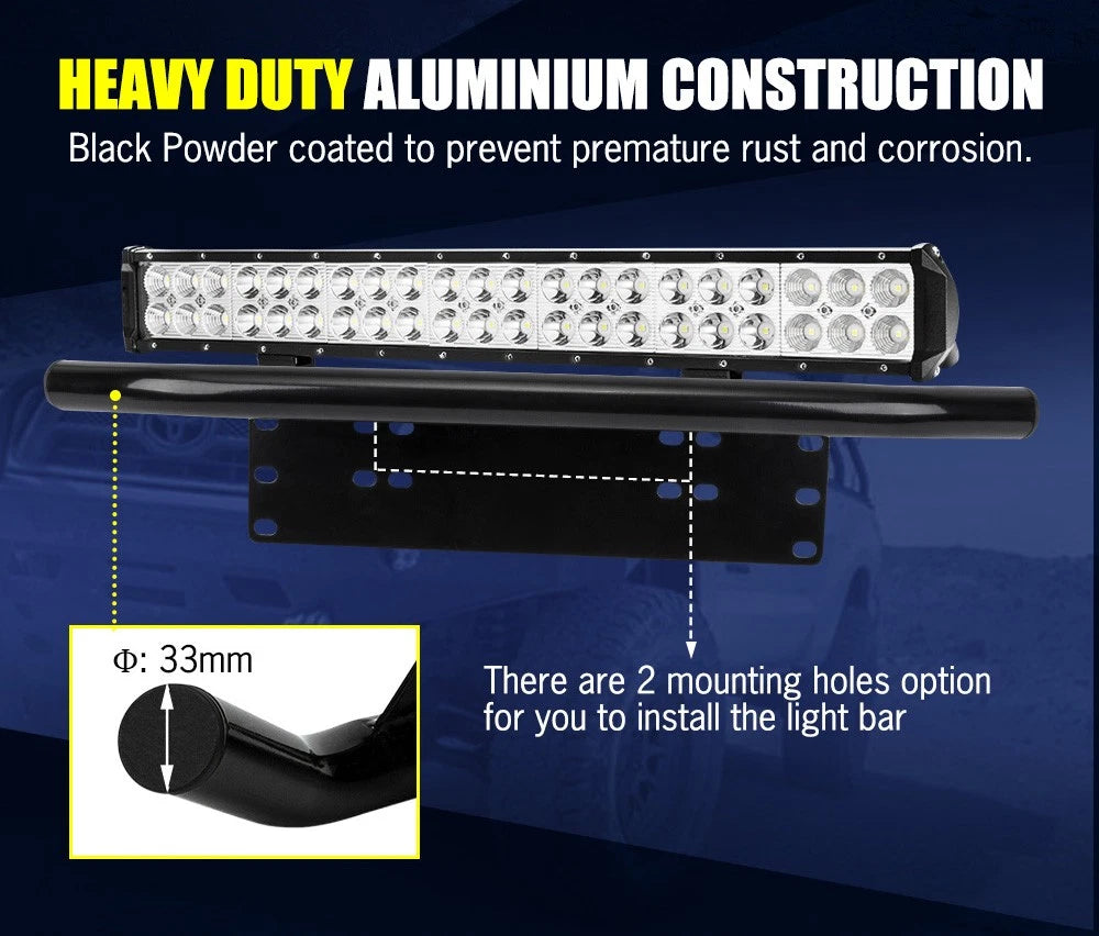 Lightfox 20Inch Osram LED Light Bar Spot Flood Driving + 23'' Number Plate Frame
