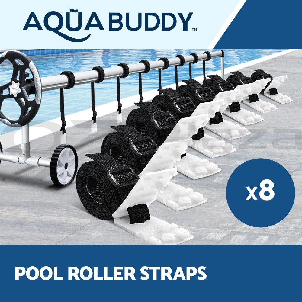 Aqua Buddy Pool Cover Roller Attachment Straps Kit 8PCS for Swimming Solar Pool