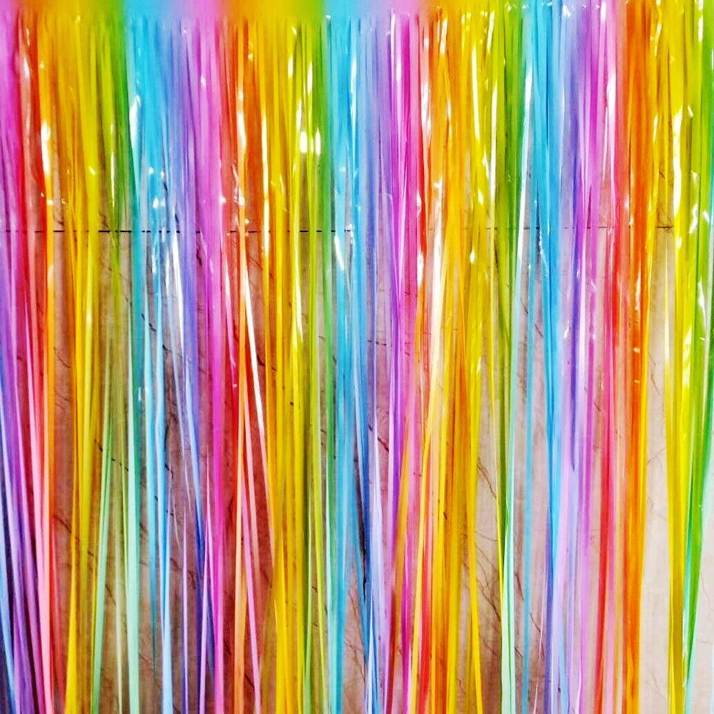2M Metallic Fringe Tinsel Curtain Foil Backdrop Streamer Event Party Drop AUS