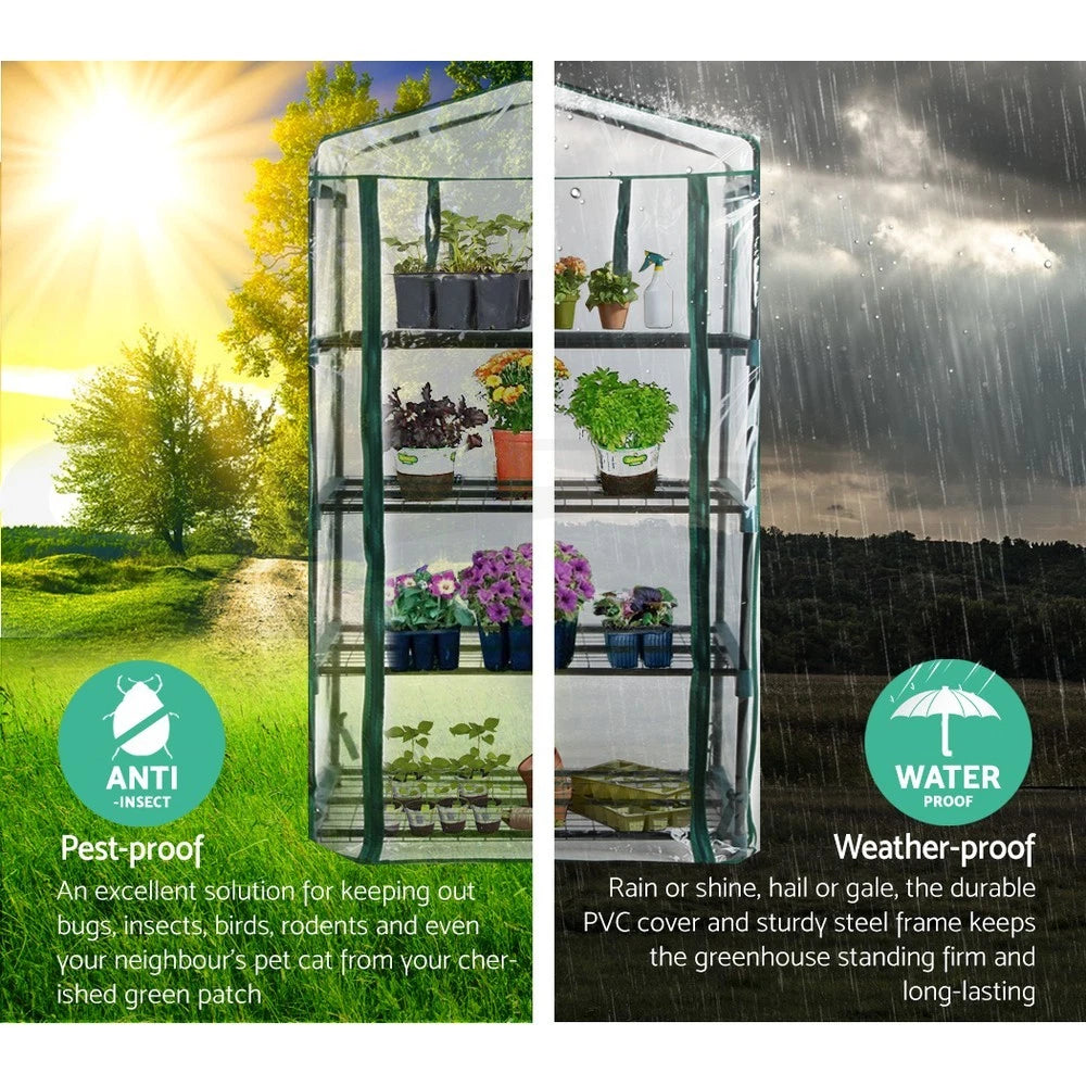 Green Fingers Greenhouse 4 Tiers Mini Green House Garden Bed Planter Box