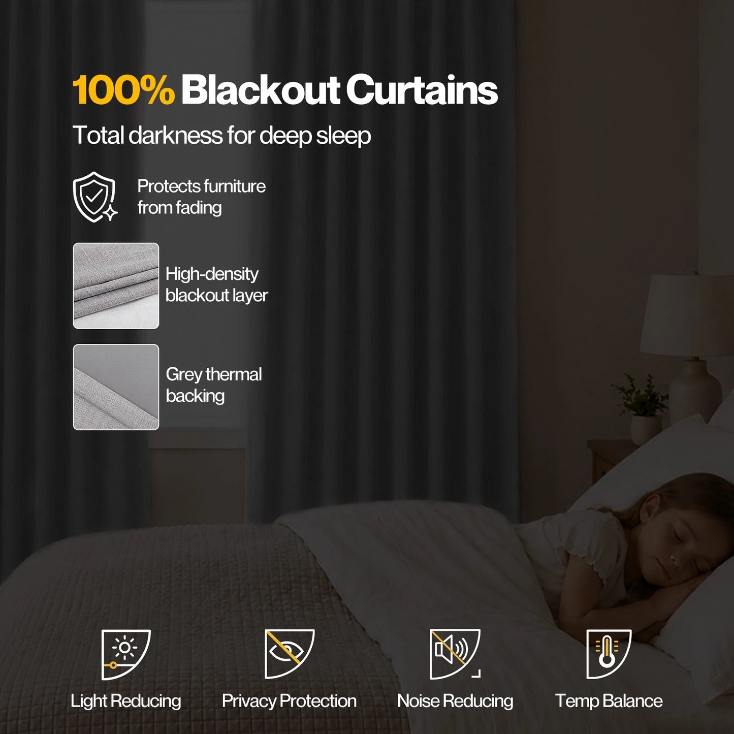 Marlow Blackout Curtains 2 Panels Thermal Linen Look Blockout Drapes 180 x 230cm