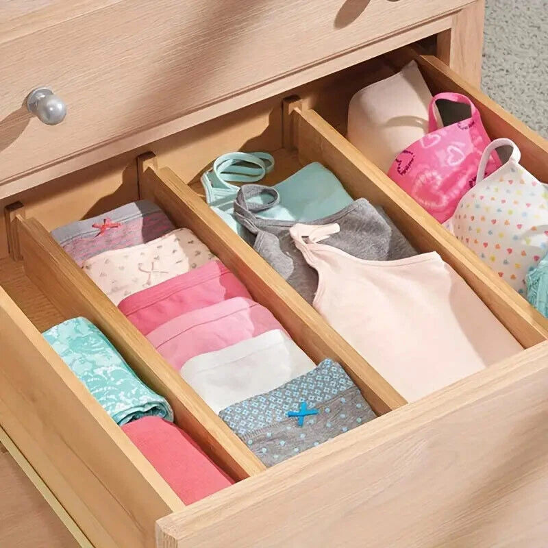 Expandable Drawer Divider PartitionStorage Organizer Clapboard Bamboo Adjustable