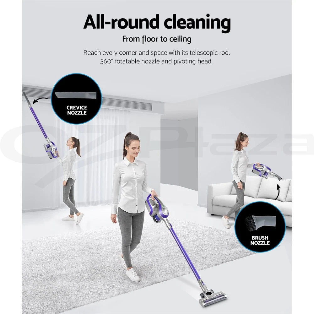 Devanti Stick Vacuum Cleaner Handstick Vac Handheld Cordless 150W Purple