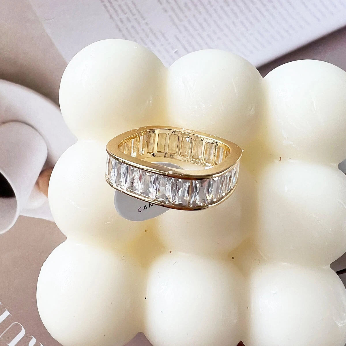 Square Zircon Diamond Row Ring Women Elegant Luxury Fashion Jewellery GiftChoice
