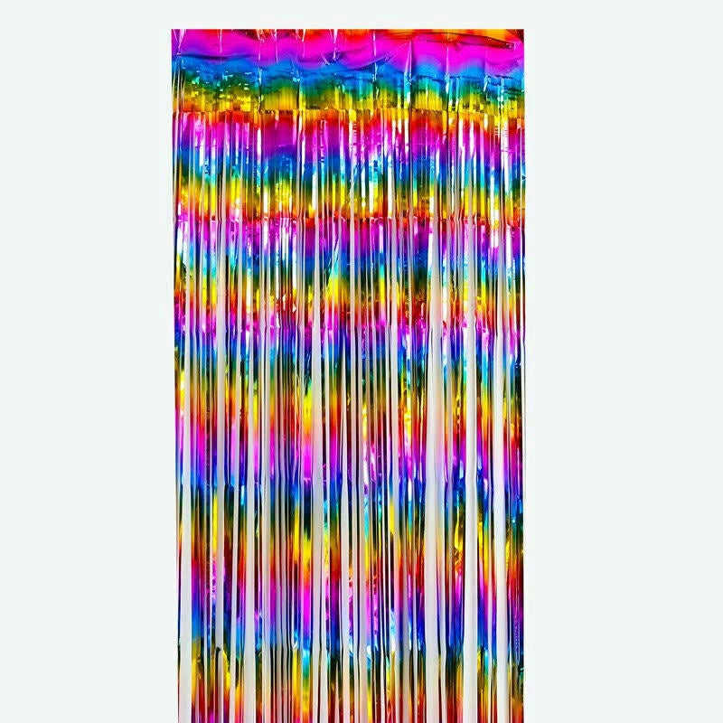 2M Metallic Fringe Tinsel Curtain Foil Backdrop Streamer Event Party Drop AUS
