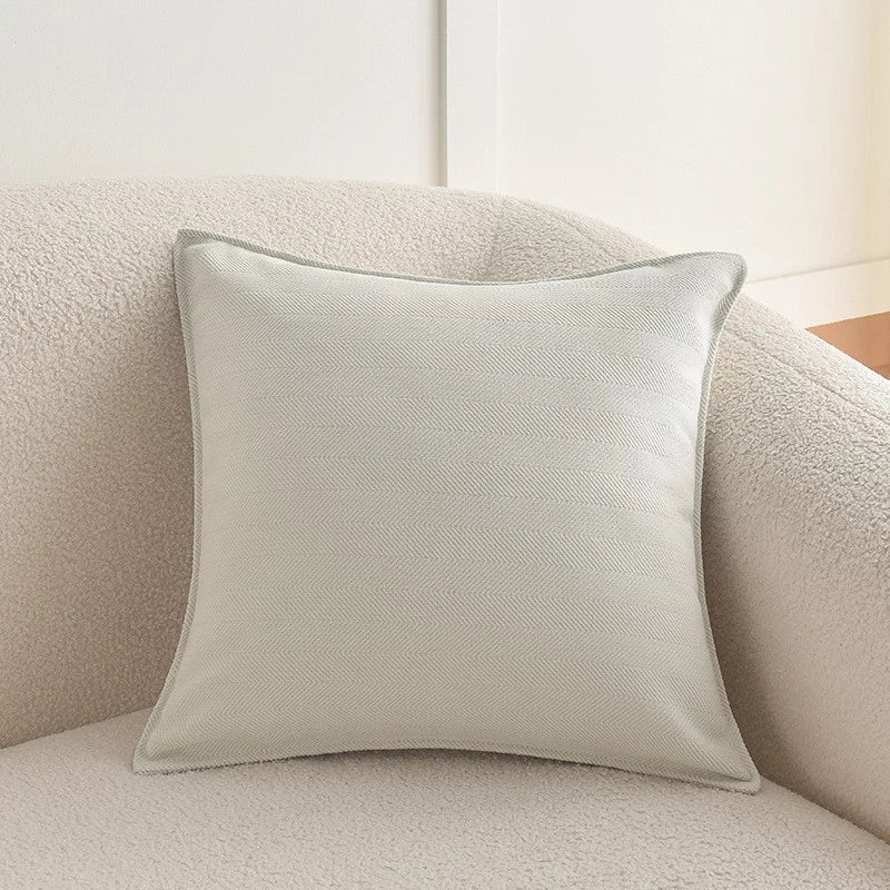 2XCream Velvet Cushion Cover Herringbone jacquard cushion Pillow Case Sofa Decor