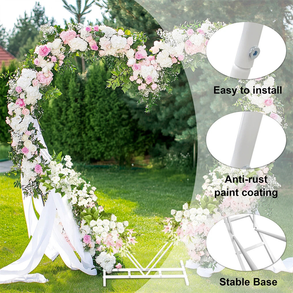 Large Double Pole Heart Shape Wedding Arches Metal Backdrop Stand Antirust Arbor