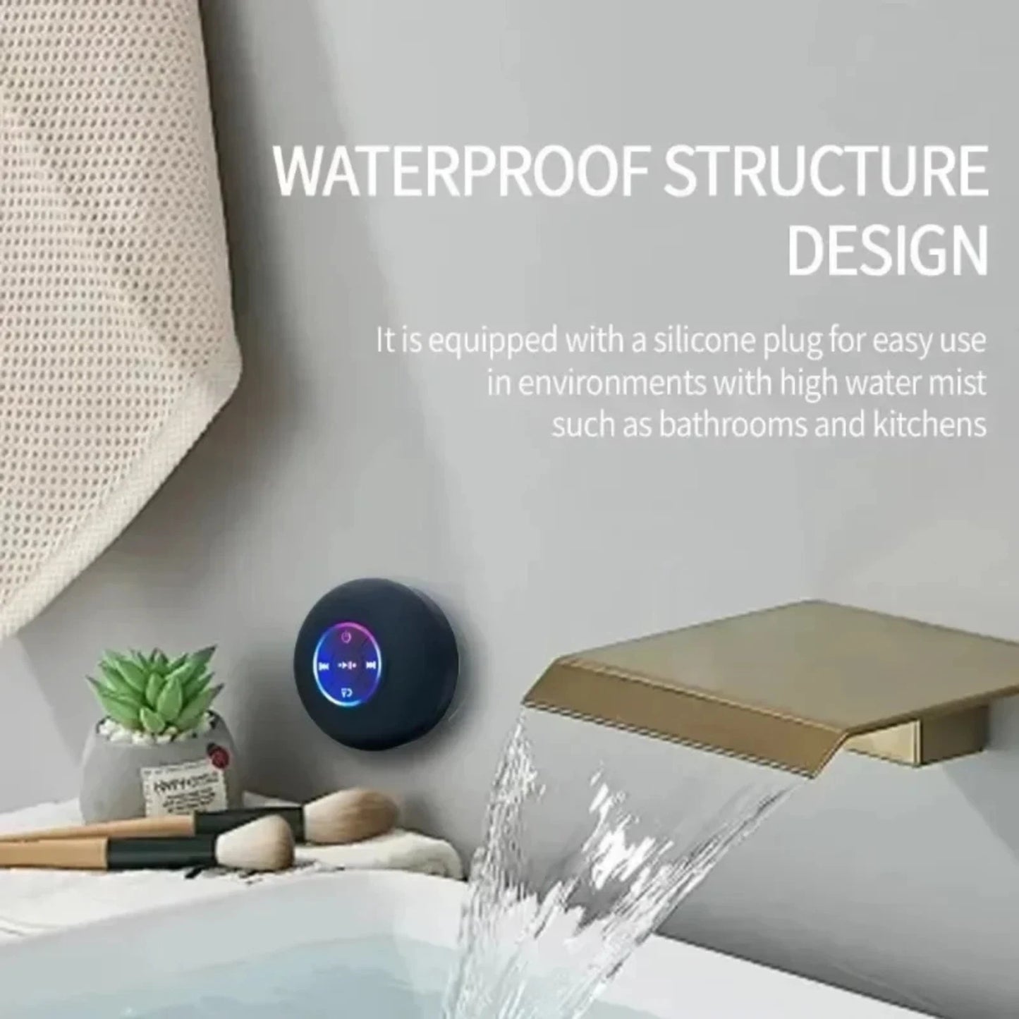 Waterproof Bluetooth Speaker Portable LED Bathroom Shower Wireless Mini Stereo