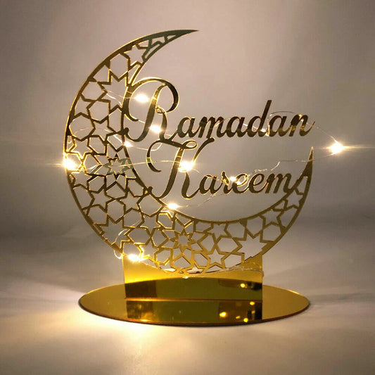 Ramadan EID Mubarak Muslim Copper Light Decorations Islamic Party Table Ornament