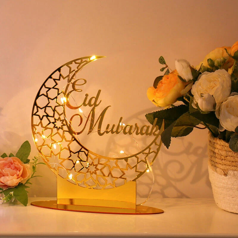 Ramadan EID Mubarak Muslim Copper Light Decorations Islamic Party Table Ornament