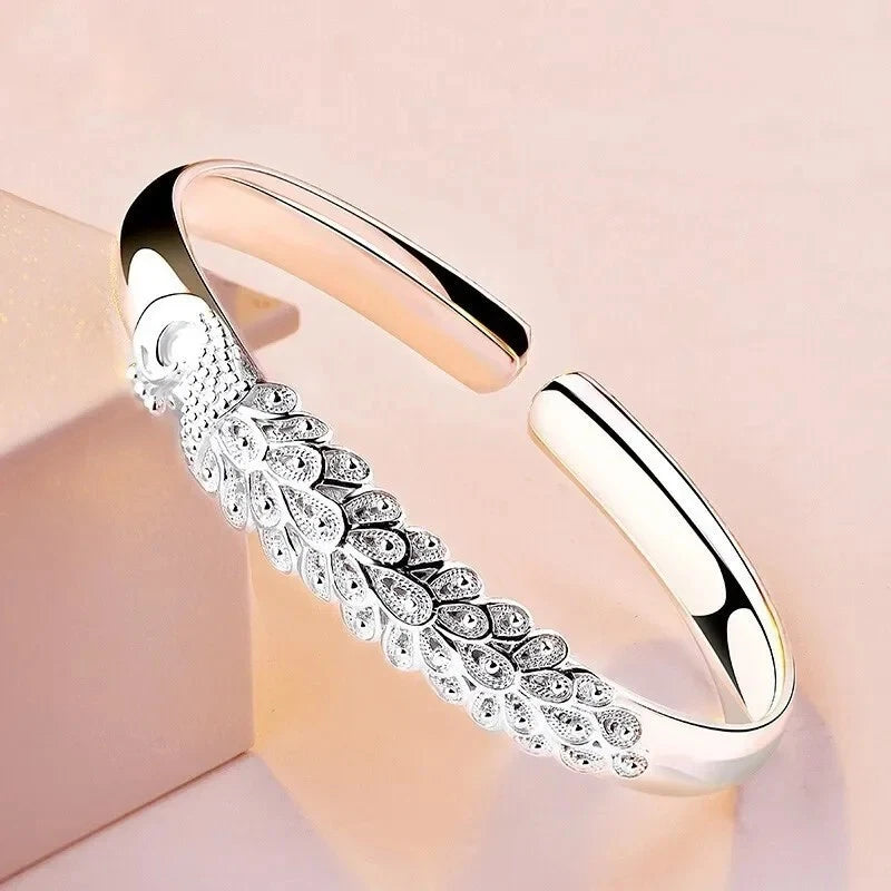 925 Sterling Silver Weave Bracelet – Adjustable Bangle for Women