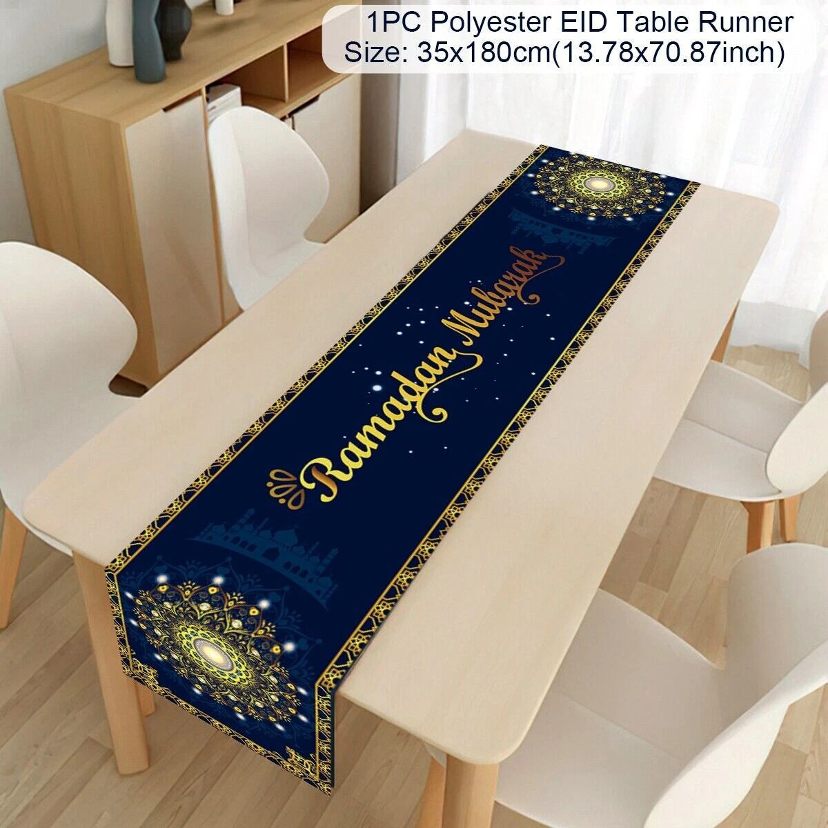 Eid Mubarak Table Runner Ramadan Decoration For Home Islamic Muslim Party Decor