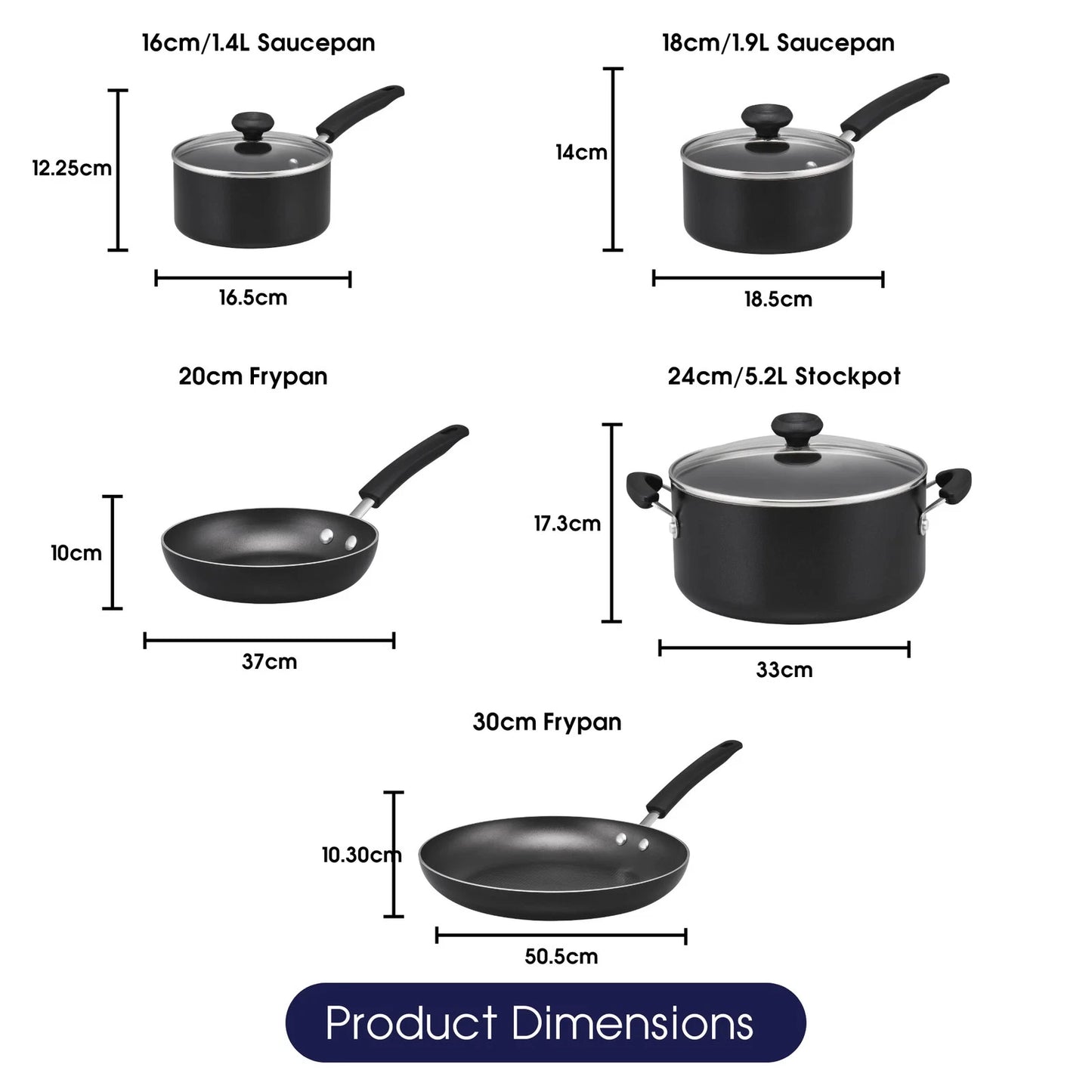RACO Smartstart Nonstick Induction 5 Piece Cookware Set