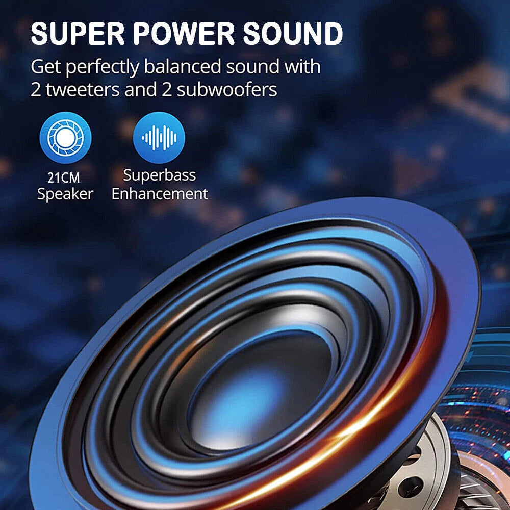 Wireless Bluetooth Party Speaker Subwoofer Heavy Bass Stereo Speaker Microphone