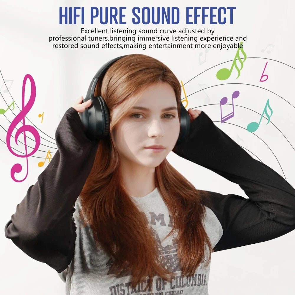 Wireless Headphones Bluetooth Earphones Headset Rechargeable with Mic