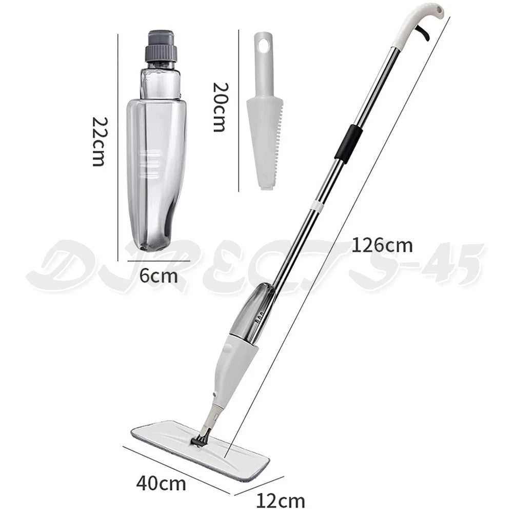 Spray Mop Microfibre Flat Mop Cleaner Floor Kitchen Bathroom Cleaner with 6 Mops