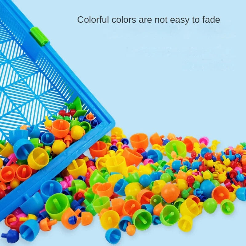 Kids Creative Children Puzzle Pegs Board 296 Educational Learning Toys DIY Gift