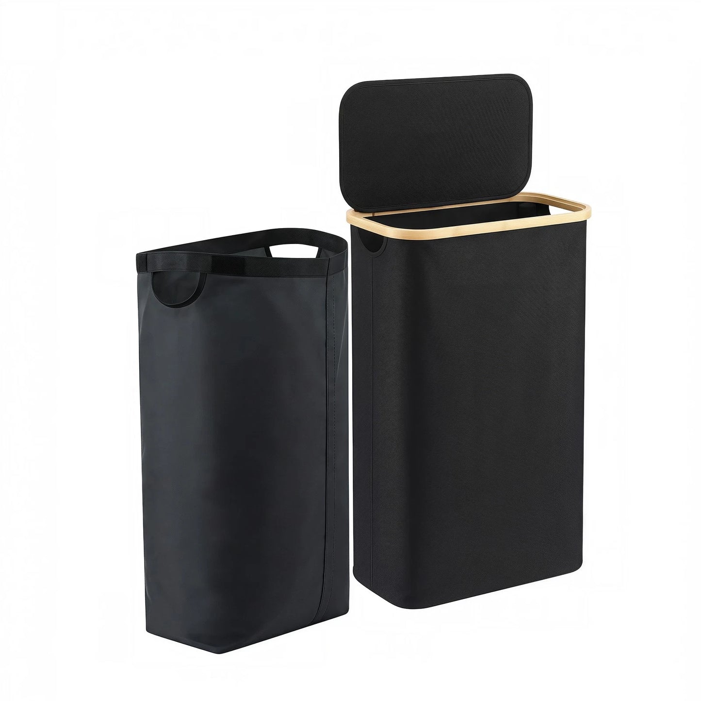 Artiss Laundry Basket with Removable Bag Foldable Clothes Hamper Black 60L