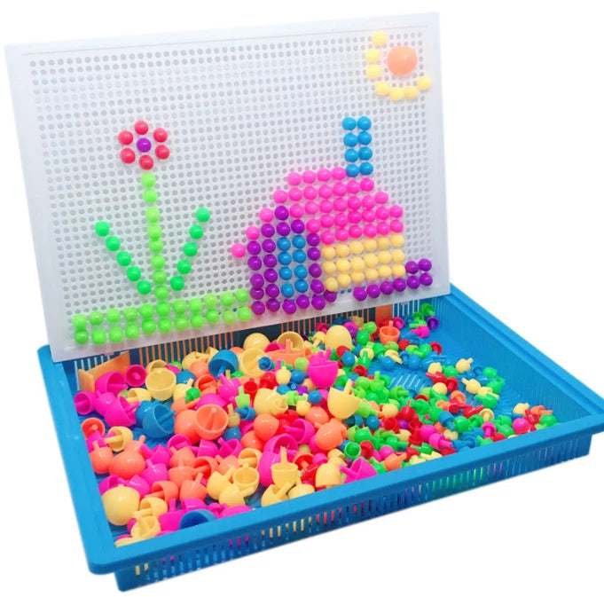 Kids Creative Children Puzzle Pegs Board 296 Educational Learning Toys DIY Gift