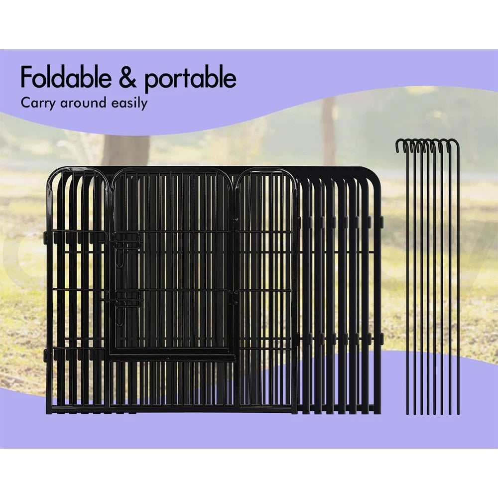 BEASTIE Dog Playpen Pet Fence Cage 8 Panel Metal Enclosure Puppy Exercise 32"