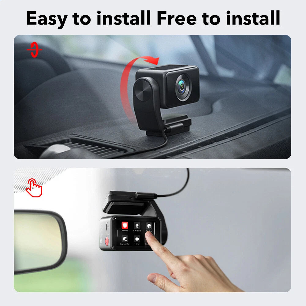 REDTIGER A4 Dash Camera 4K Front and Rear 5.8GHz WiFi Dash Cam With Hardwire kit