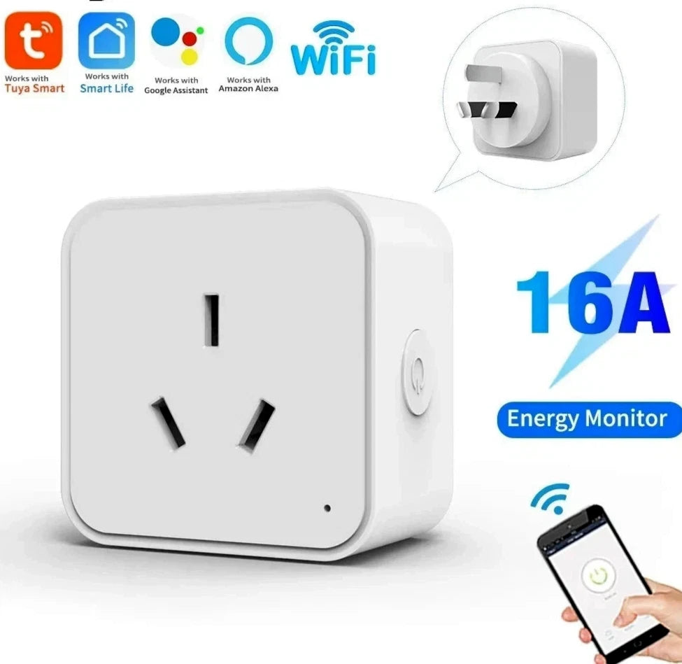 16A Smart WiFi Socket Plug Switch AU Voice Control Timer Tuya Alexa Google Home1