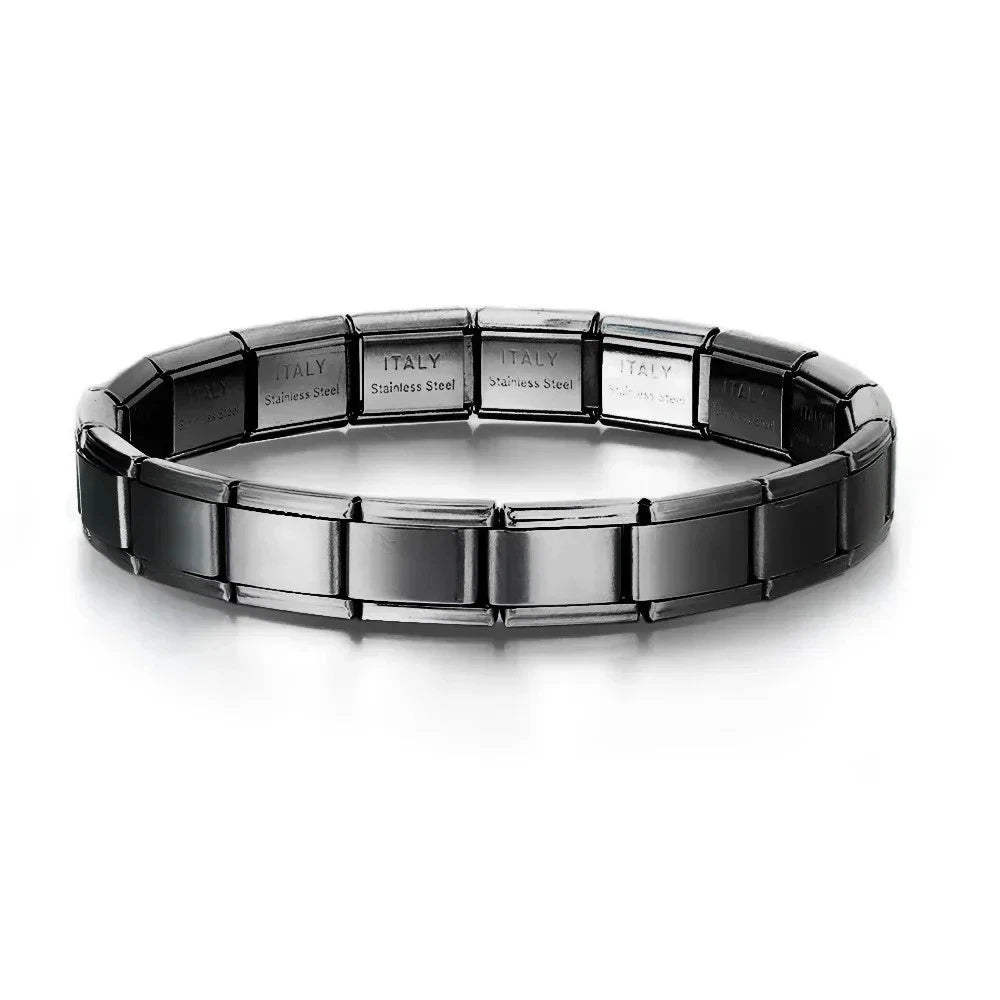 Stainless Steel Italy Bracelets Square Italian Charm Bracelets  Women Men