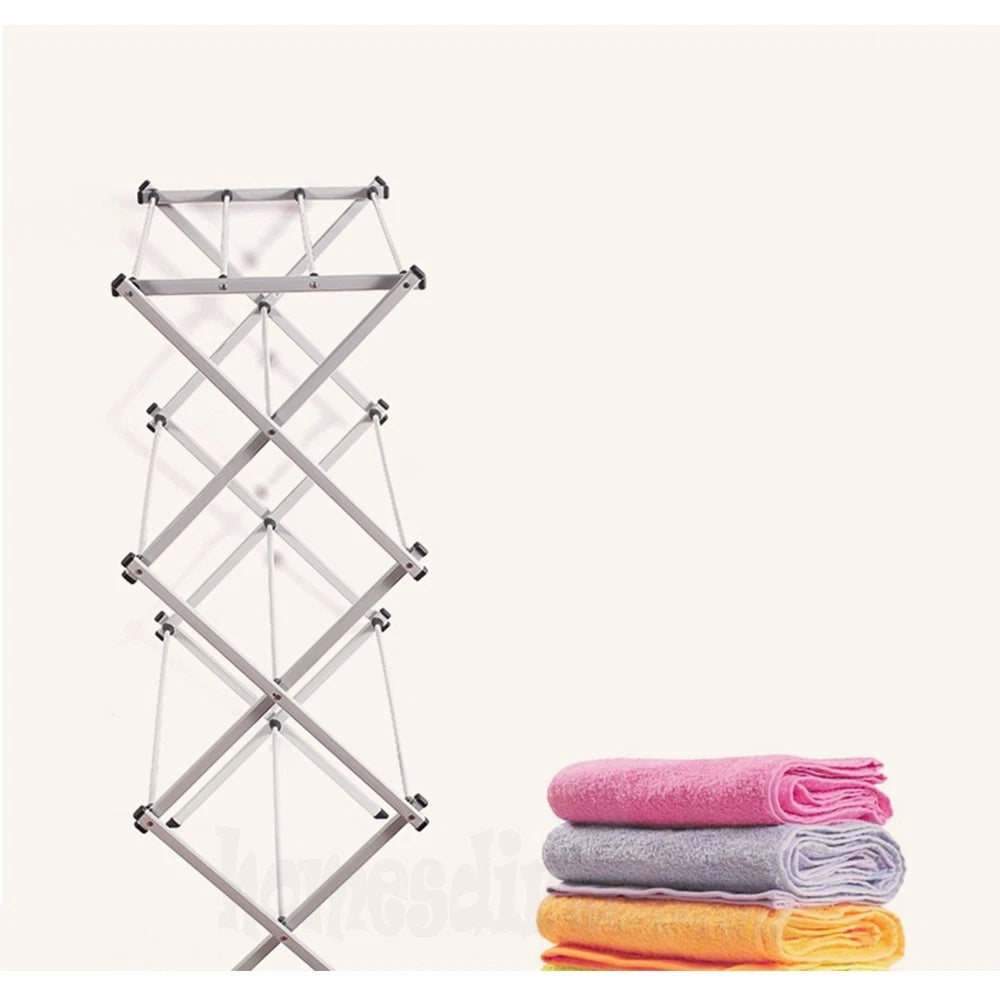6 Tiers Foldable Garment Hanger Clothes Airer Drying Rack Laundry Support Horse