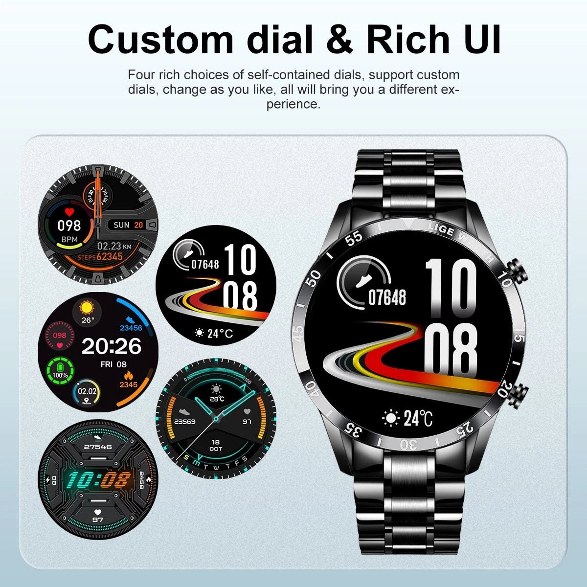 Bluetooth Call Smart Watch Waterproof Men Sport Full Touch Screen Smartwatch HOT