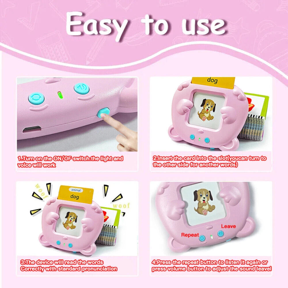 Talking Flash Cards for Toddlers Words Learning Toys Preschool Audible Game Toy