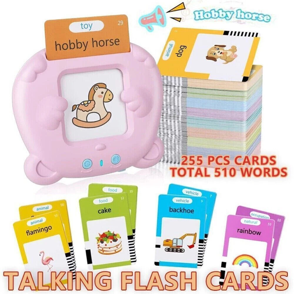 Talking Flash Cards for Toddlers Words Learning Toys Preschool Audible Game Toy