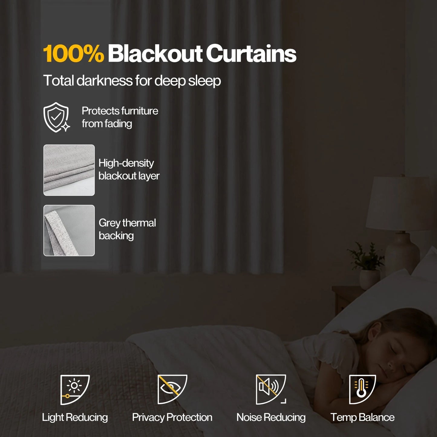 Marlow 2 Panels Blackout Curtains Thermal Linen Look Curtain Draperies Window