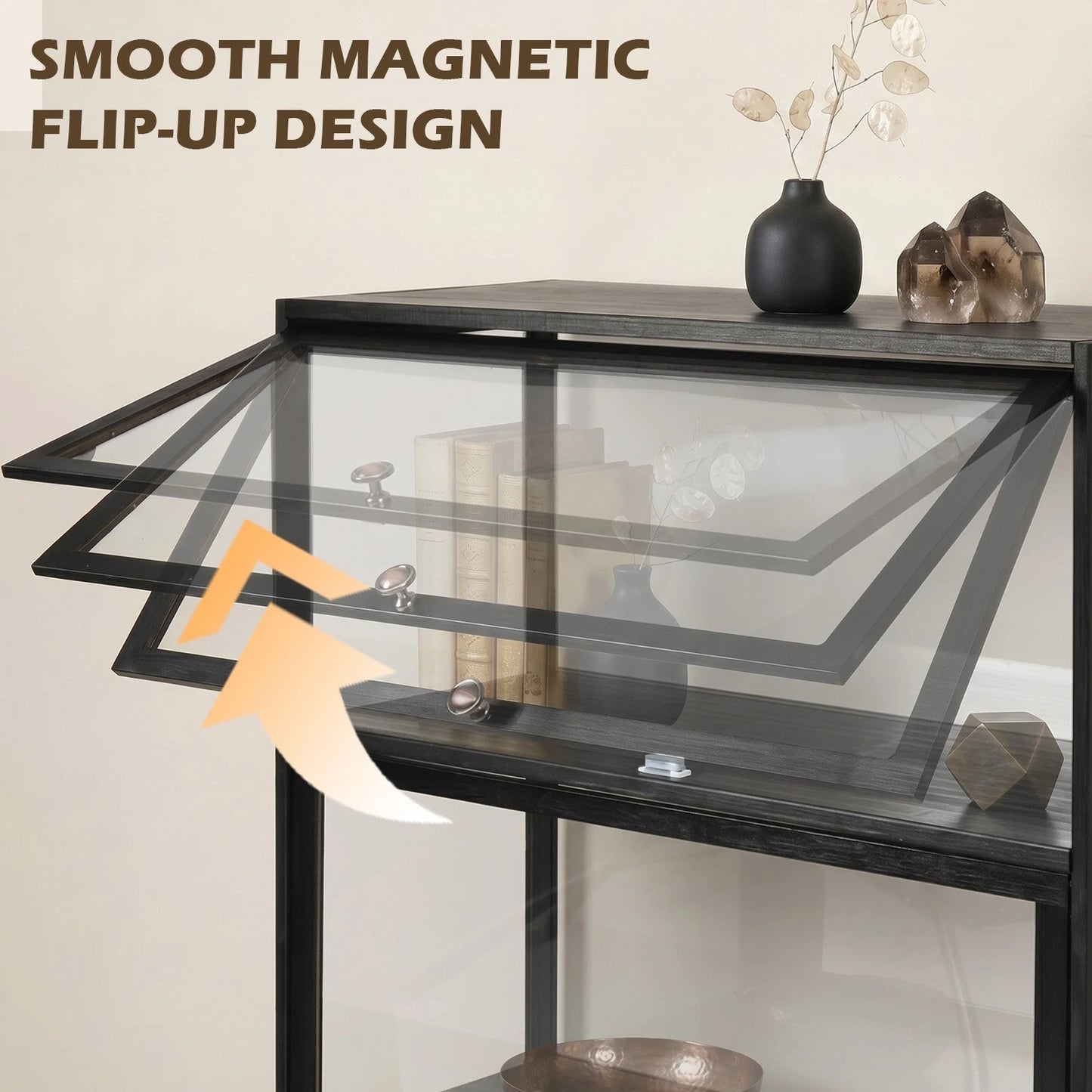 Display Cabinet Storage Shelves Clear Bookcase Wine Wood Rack Stand 3/4/5 Tier