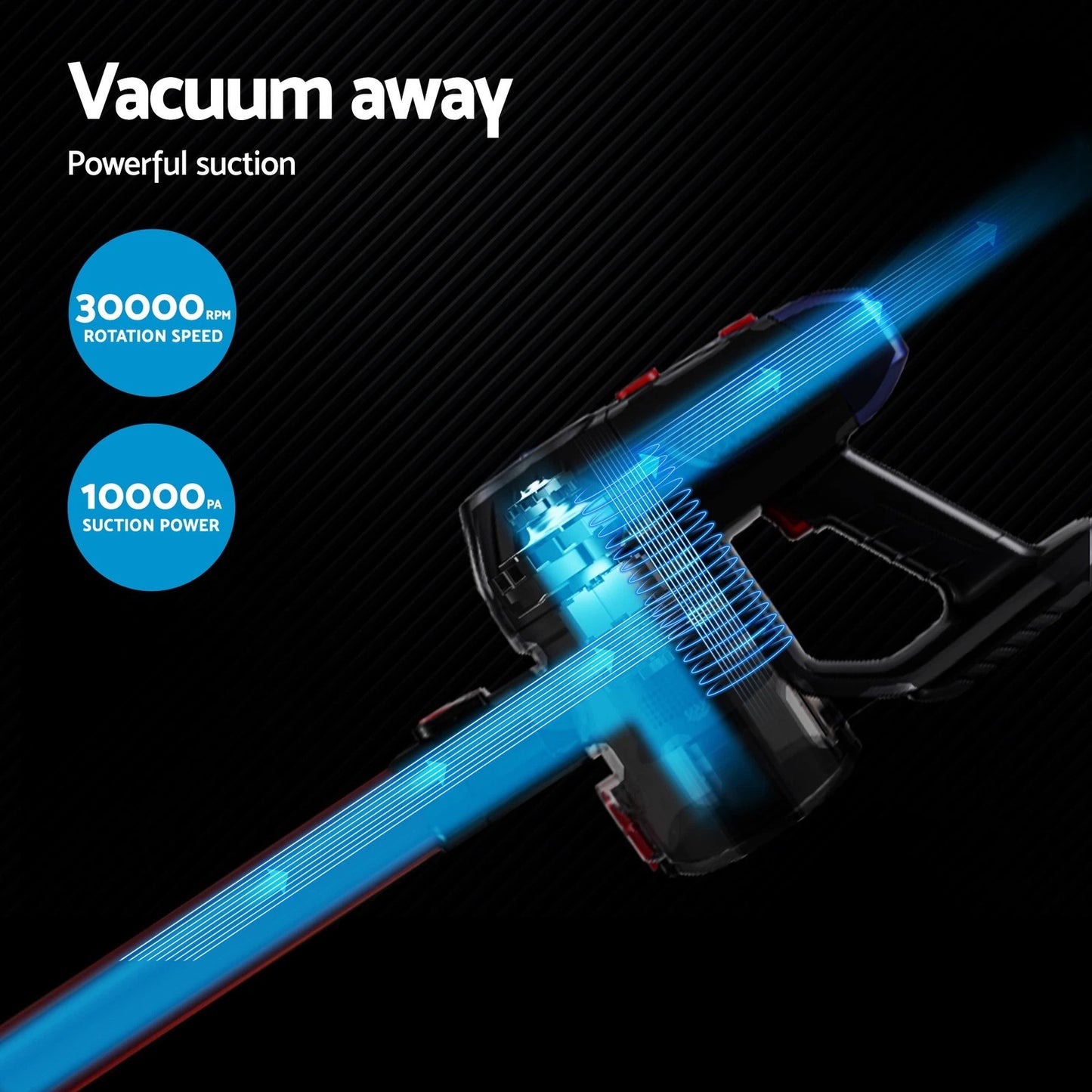 Devanti Stick Vacuum Cleaner Handstick Vac Bagless Handheld Cordless 150W Red