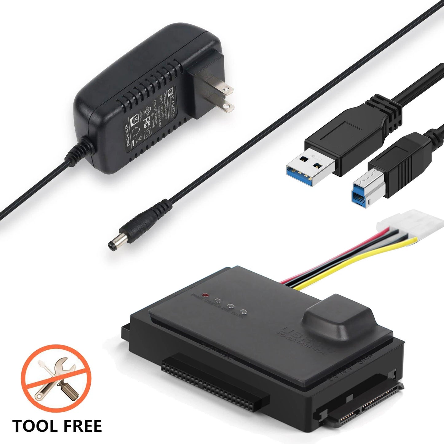 USB 3.0 to SSD/SATA/IDE Adapter (6TB）For 2.5"/3.5" External Hard Drive Disk HDD